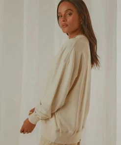 Thrills - Tonal Stacked Thrills Company Slouch Fit Crew - Unbleached -Outerwear Shop 00772dd96f7244d1875405317499684a 1024x1024