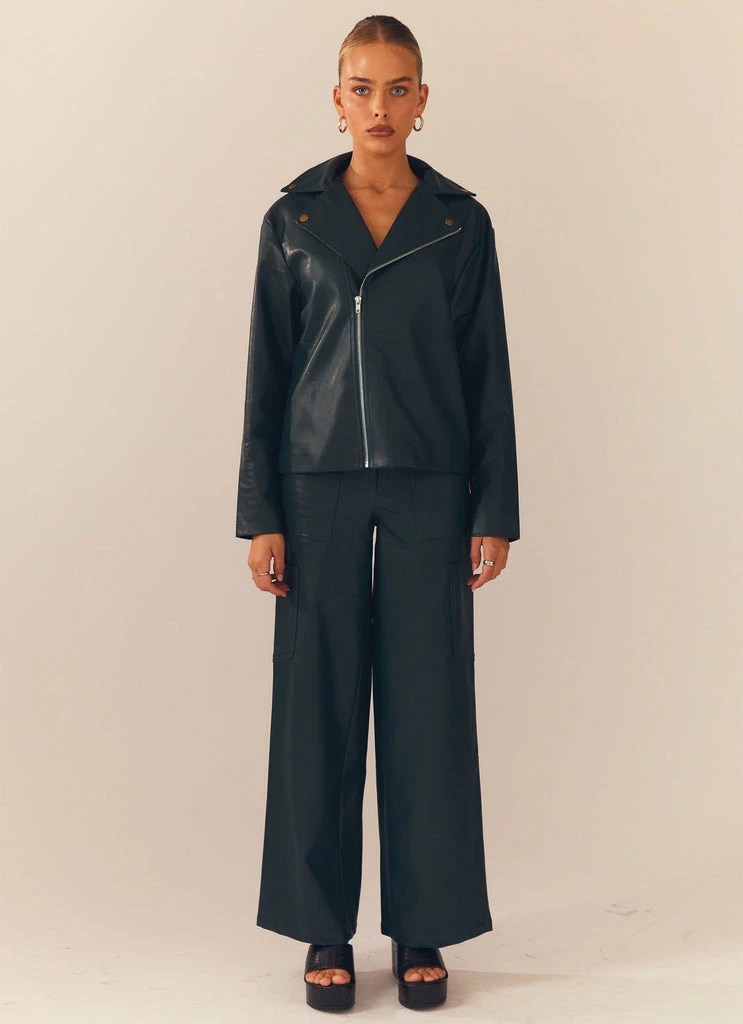 Peppermayo Exclusive - In My Natural Element PU Jacket - Dark Forest 5 Peppermayo Exclusive - In My Natural Element PU Jacket - Dark Forest - Image 4