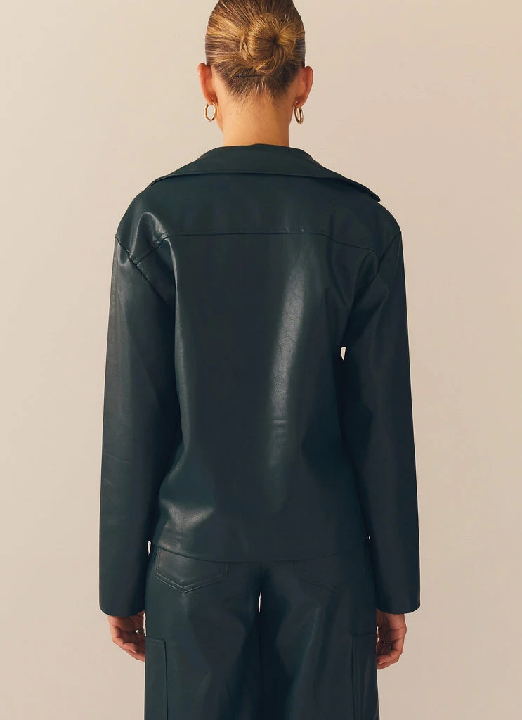 Peppermayo Exclusive - In My Natural Element PU Jacket - Dark Forest 4 Peppermayo Exclusive - In My Natural Element PU Jacket - Dark Forest - Image 3