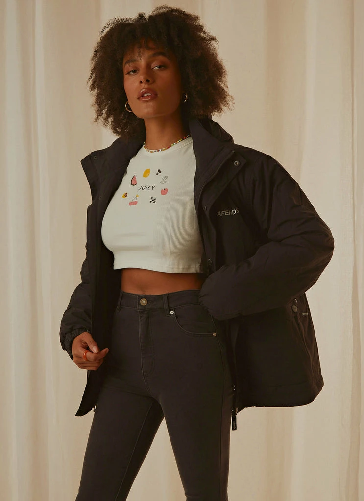 Afends - Streetlights Unisex Recyled Nylon Anorak - Black 5 Afends - Streetlights Unisex Recyled Nylon Anorak - Black - Image 3