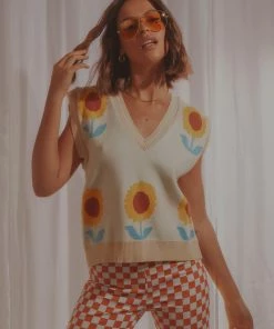 Peppermayo - Tomorrows Love Knit Vest - White Multi