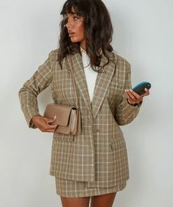4th & Reckless 4th & Reckless - Chance Blazer - Beige Check