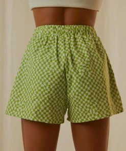 Peppermayo Exclusive - Seventies Groove Shorts - Lime Warp Check -Outerwear Shop 2b6d87891fd842f3a70eaf4228938caf 1024x1024