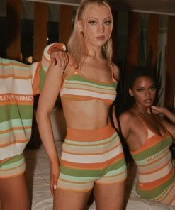 Riley Hubatka X Peppermayo - Town Tour Knit Shorts - Melon Stripe