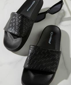 Superga - 1908 Slides Woven Leather - 005 Black