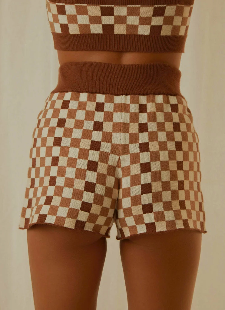 Peppermayo Exclusive - Remix It Knit Short - Choc Check 8 Peppermayo Exclusive - Remix It Knit Short - Choc Check - Image 6