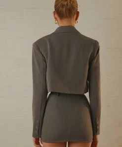 Peppermayo Exclusive - Mariah Cropped Blazer - Charcoal -Outerwear Shop 3b0819c9b0c44af8abd08e6f5676cf93 1024x1024