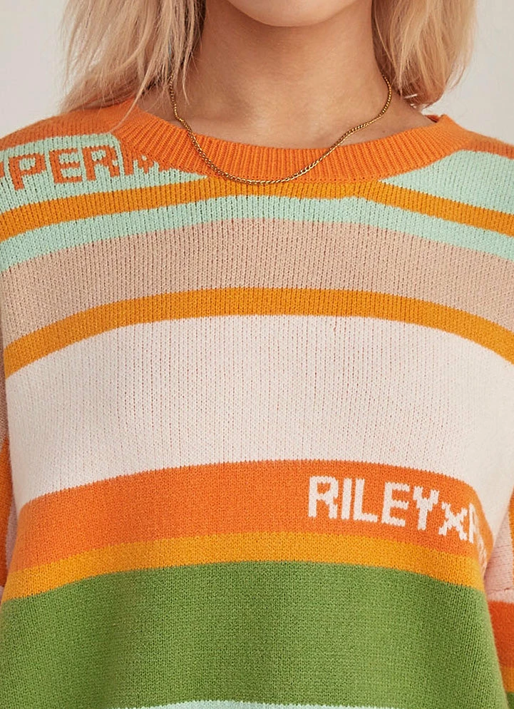Riley Hubatka X Peppermayo - Il Sole Knit Jumper - Melon Stripe 8 Riley Hubatka X Peppermayo - Il Sole Knit Jumper - Melon Stripe - Image 6