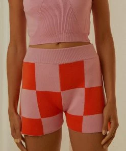 Peppermayo Exclusive - Locale Knit Shorts - Orange And Pink Check -Outerwear Shop 5f672a769b224b088a243e46f8eb498f 1024x1024
