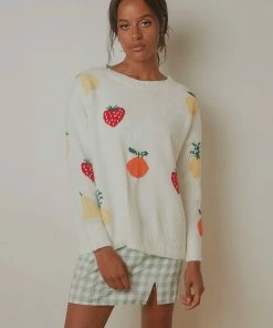 Peppermayo - Same Things Knit Jumper - White Fruits -Outerwear Shop 628c98012f2548838db6da9d77db6a8b 1024x1024