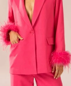 Peppermayo Exclusive - Shake It Off Feather Blazer - Magenta -Outerwear Shop 64f508d8acb448e4bfdfceb67cbff6fb 1024x1024