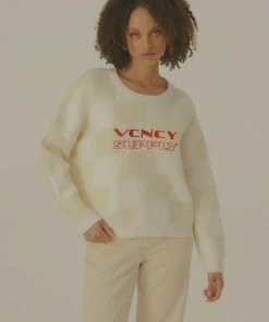 Vacancy Supply - Grand Prix Knit Jumper - Off White Check -Outerwear Shop 7c3f100486b74b4b91e97f5ca52a4e1f 1024x1024