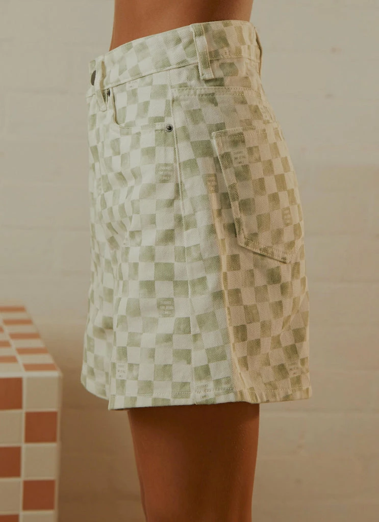 Cools Club - Jean Short - Sage Checker 7 Cools Club - Jean Short - Sage Checker - Image 5