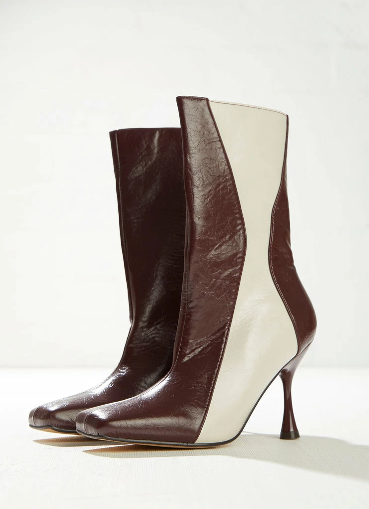 4th & Reckless 4th & Reckless - Tiffany Ankle Boot - Maroon And Cream 7 4th & Reckless 4th & Reckless - Tiffany Ankle Boot - Maroon And Cream - Image 5
