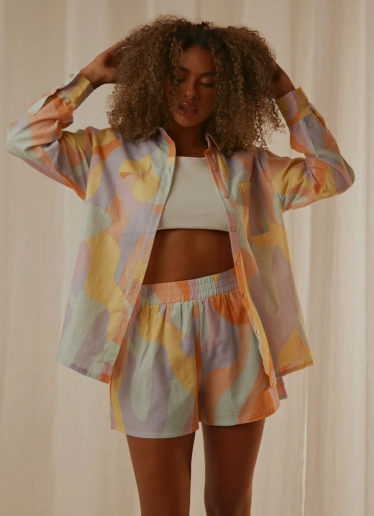 Peppermayo Exclusive - Emme Linen Shirt - Pastel Wave 3 Peppermayo Exclusive - Emme Linen Shirt - Pastel Wave