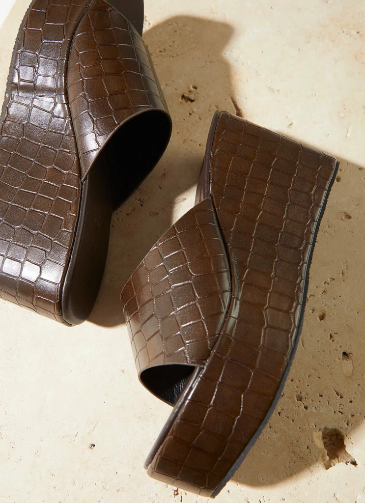 Cult Avenue - Villa Playa Mule Heel - Chocolate Croc 6 Cult Avenue - Villa Playa Mule Heel - Chocolate Croc - Image 4