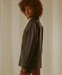 4th & Reckless 4th & Reckless - Cappucine Blazer - Truffle PU -Outerwear Shop 9e7de7d36c594ffeb6725f90d1674300 1024x1024