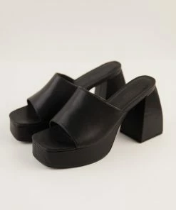 Cult Avenue - Saint Jean Platform Mule Heel - Black -Outerwear Shop BadHabits Products9 1024x1024