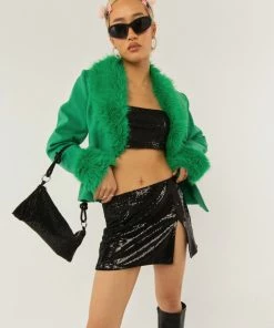 Peppermayo Exclusive - Maddy Faux Fur Jacket - Jade Green -Outerwear Shop BadHabits Reshoots 15 1024x1024