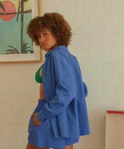 Peppermayo Exclusive - Daydreams Shirt - Capri Blue -Outerwear Shop Isle Escape Ecom Crops 141 1024x1024