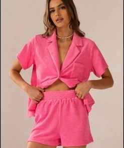 Peppermayo Exclusive - Cast Away Terry Shorts - Perry Pink