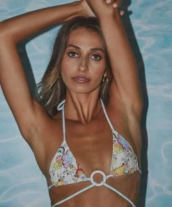 VDM The Label - Ziggy Reversible Bikini Top - Vanilla Skyrockets And Blue Gingham