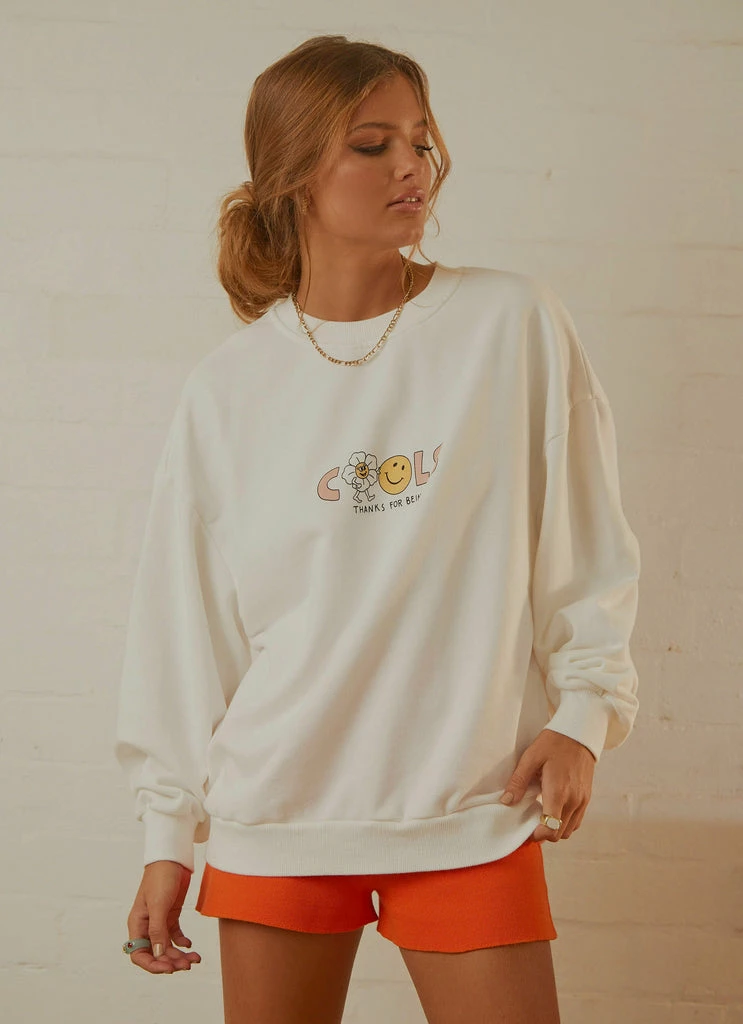 Cools Club - Nice Sweatshirt - White 5 Cools Club - Nice Sweatshirt - White - Image 3