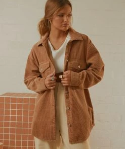 Nude Lucy - Paige Corduroy Shacket - Coffee -Outerwear Shop Peppermayo Elise 15.3.22 EXTRA 29 1024x1024