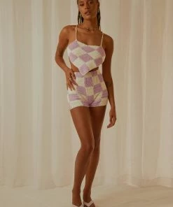 Peppermayo Exclusive - Fiesta Crochet Shorts - Lilac Check 11 Peppermayo Exclusive - Fiesta Crochet Shorts - Lilac Check -Outerwear Shop Peppermayo Jenaya 7.2.22 P1 23 1024x1024
