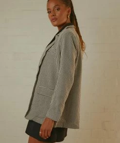 4th & Reckless 4th & Reckless - Jorden Blazer - Black And White Check -Outerwear Shop Peppermayo Jenaya 7.2.22 P6 8 1024x1024