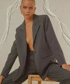 Peppermayo Exclusive - Italian Cities Blazer - Navy Pinstripe