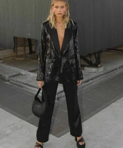 Peppermayo Exclusive - Prince Sequin Blazer - Black -Outerwear Shop Peppermayo NYE PrinceSequinBlazer 1 1024x1024