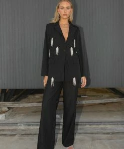 Peppermayo Exclusive - Taking Chances Rhinestone Blazer - Onyx -Outerwear Shop Peppermayo NYE Taking hanges blazer 1 1024x1024