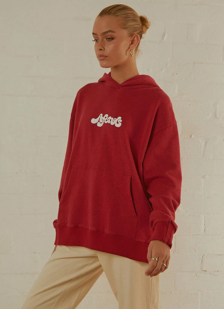 Afends - Grow Some Hemp Oversized Hood - Deep Red 6 Afends - Grow Some Hemp Oversized Hood - Deep Red - Image 4