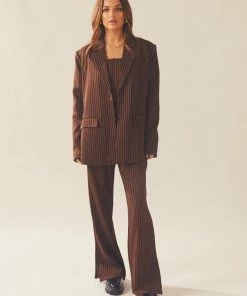 Peppermayo Exclusive - Talula Pinstripe Blazer - Chocolate -Outerwear Shop c1453385bd704486abc3326220fc3d8f 1024x1024