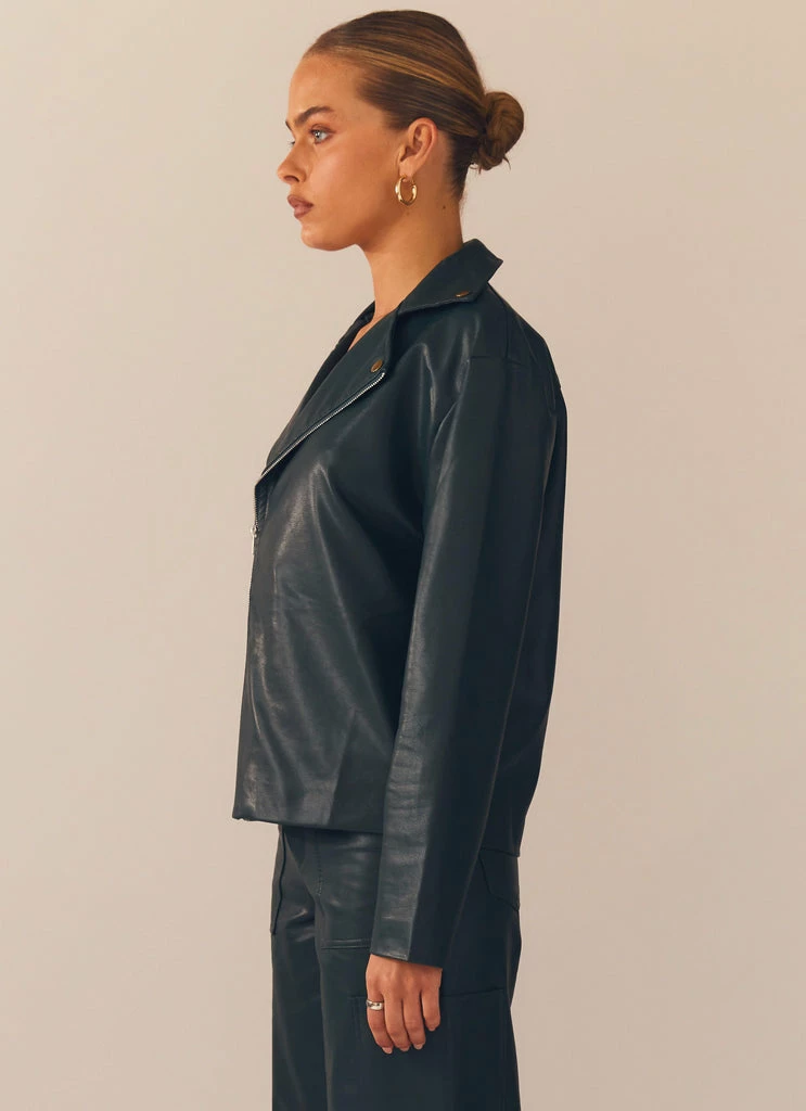 Peppermayo Exclusive - In My Natural Element PU Jacket - Dark Forest 3 Peppermayo Exclusive - In My Natural Element PU Jacket - Dark Forest - Image 2