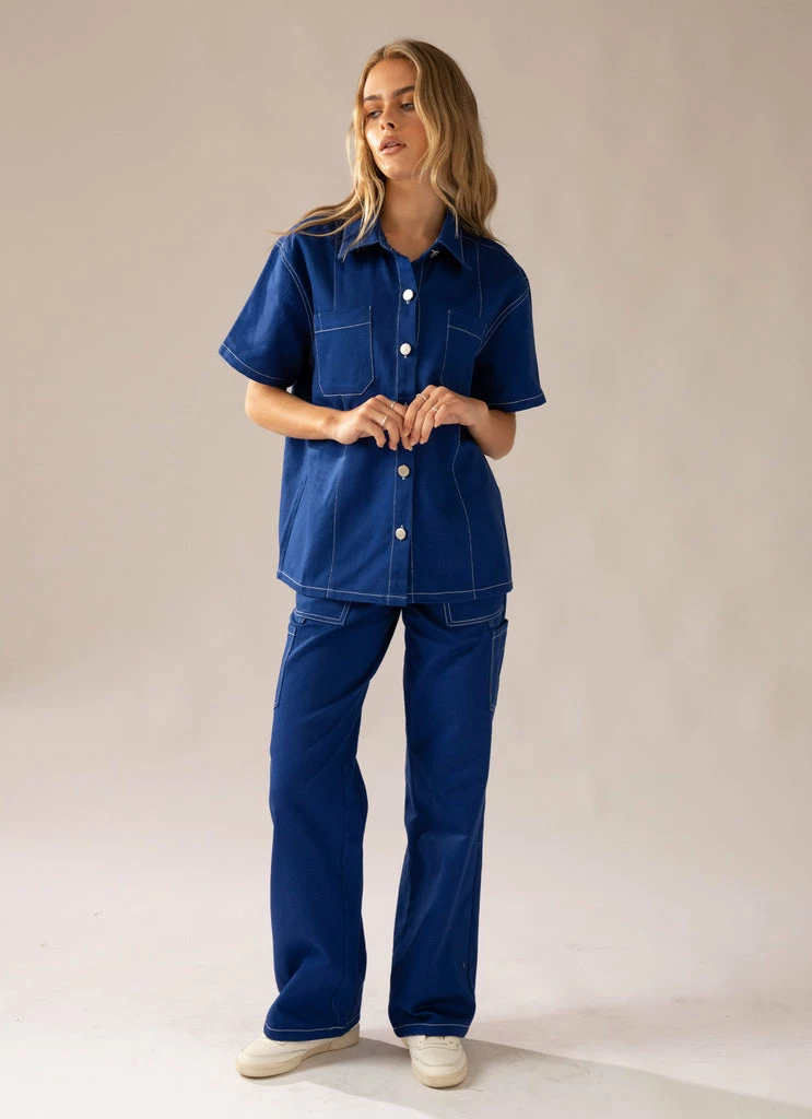 Peppermayo Exclusive - Painters Shirt Top - Blueprint 3 Peppermayo Exclusive - Painters Shirt Top - Blueprint
