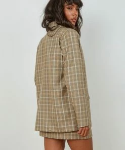4th & Reckless 4th & Reckless - Chance Blazer - Beige Check -Outerwear Shop f48daf9f9d58462aa5fc27010add1653 1024x1024