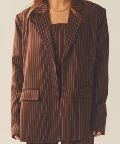 Peppermayo Exclusive - Talula Pinstripe Blazer - Chocolate -Outerwear Shop f5bf0eb695ba4b75a483720b4a0bdcb7 1024x1024