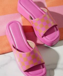 Cult Avenue - Cindy Mule - Pink And Orange Checkerboard -Outerwear Shop f62c0590036e48e5b2fd96229973c648 1024x1024