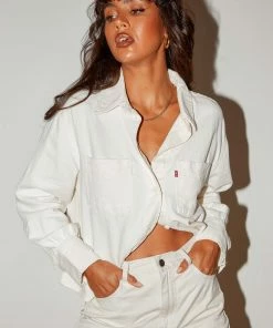 Levi's Levi's - Zoey Pleat Utility Shirt - Ecru 8 Levi's Levi's - Zoey Pleat Utility Shirt - Ecru -Outerwear Shop f88b754b562f4ed19f6d65243fadbad4 1024x1024