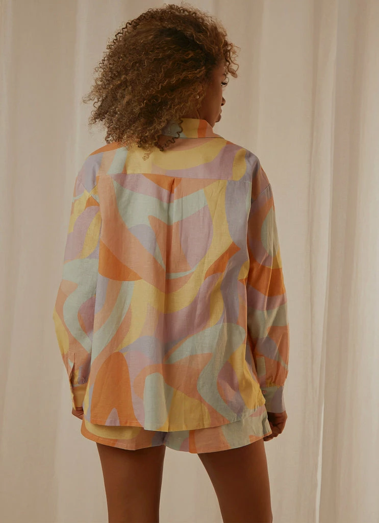 Peppermayo Exclusive - Emme Linen Shirt - Pastel Wave 7 Peppermayo Exclusive - Emme Linen Shirt - Pastel Wave - Image 5